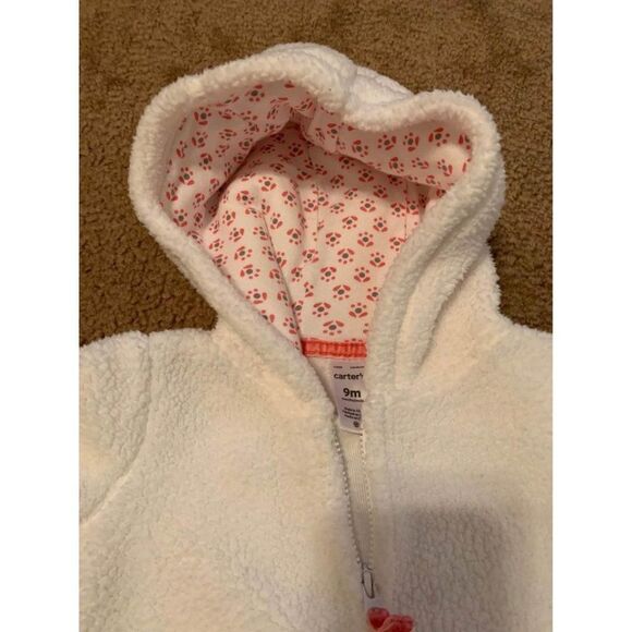 Carter’s Girls 9m White Bodysuit Coat - Picture 3 of 6